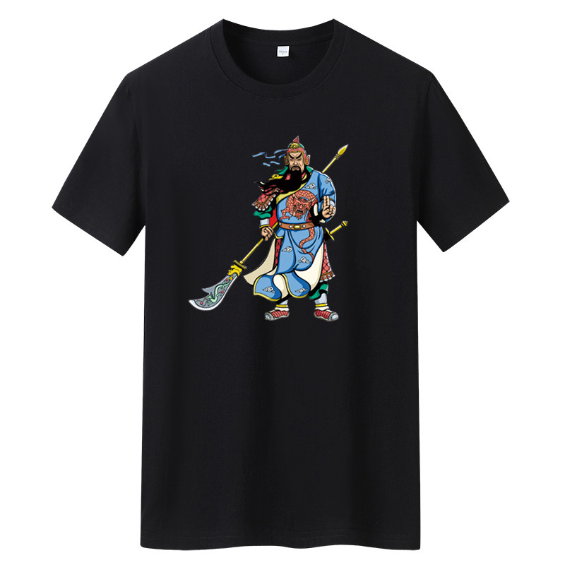 夏季男士短袖t恤潮流潮宽松纯棉衣服2021新款DT4175-关公-P15,男装T恤,星座1410（原1902A）