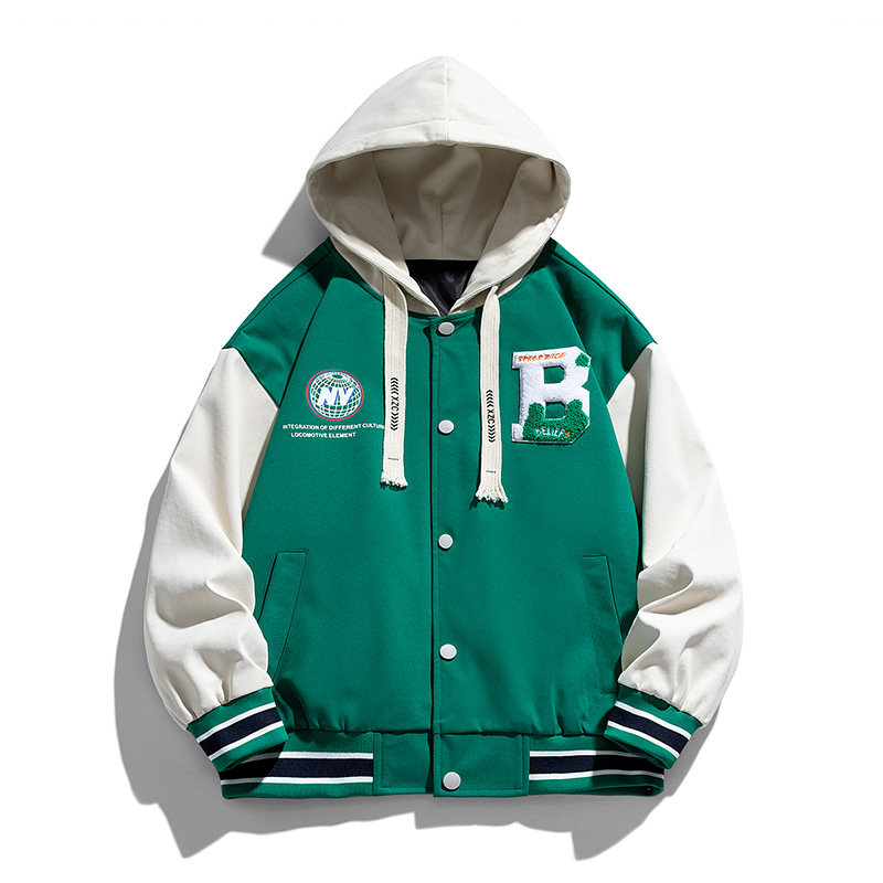 夹克男女同款宽松潮牌棉服外套带B字潮牌连帽棒球服棉衣JK2266P68,男装夹克,星座1410（原1902A）