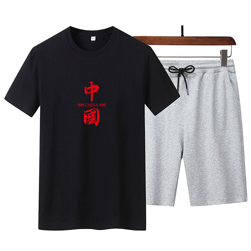 2021男士套装夏男士短袖t恤潮流韩版二件套TZ4896套装P35,男装休闲套装,星座1410（原1902A）