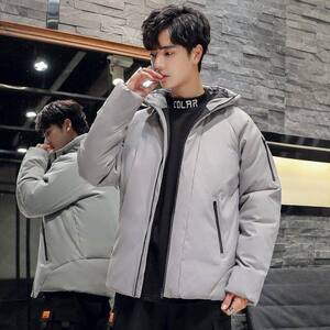 2021新款羽绒服男连帽短款休闲光板可压花羽绒外套男 YR8803图片