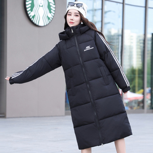 中长款棉服男女加厚保暖情侣三条杠冬装外套棉衣面包服 MY6038P90