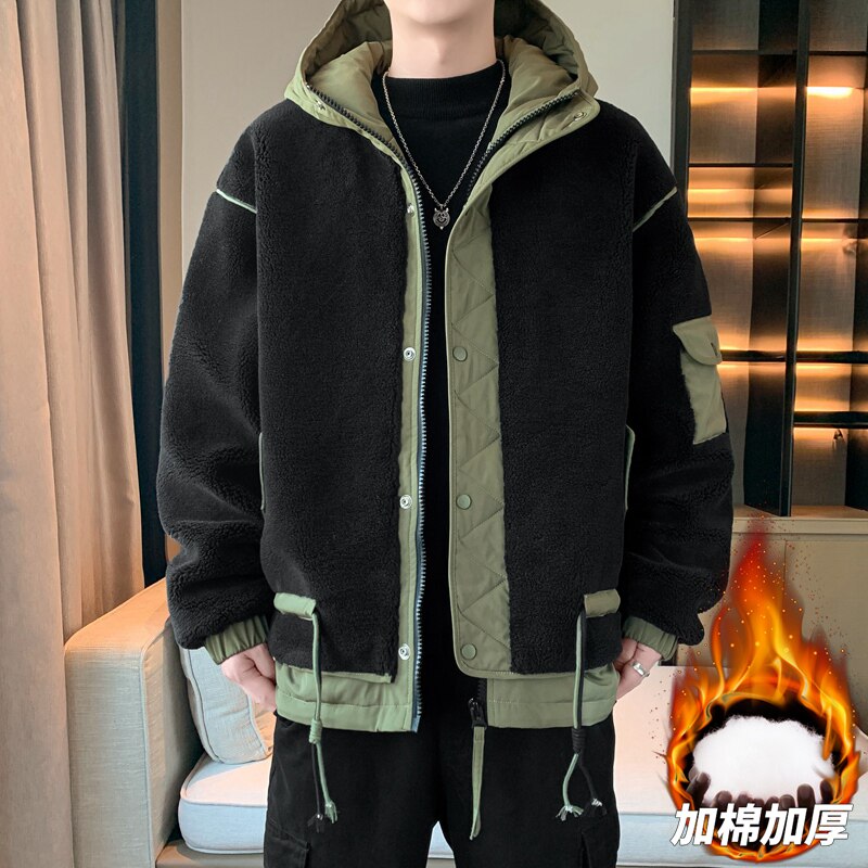 羊羔毛棉服男女冬季防风加绒加厚棉衣情侣加厚棉袄外套 M21-P110图片