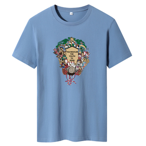 夏季男士短袖t恤潮流潮牌韩版纯棉衣服2021新DT4691-招财猫-P15图片