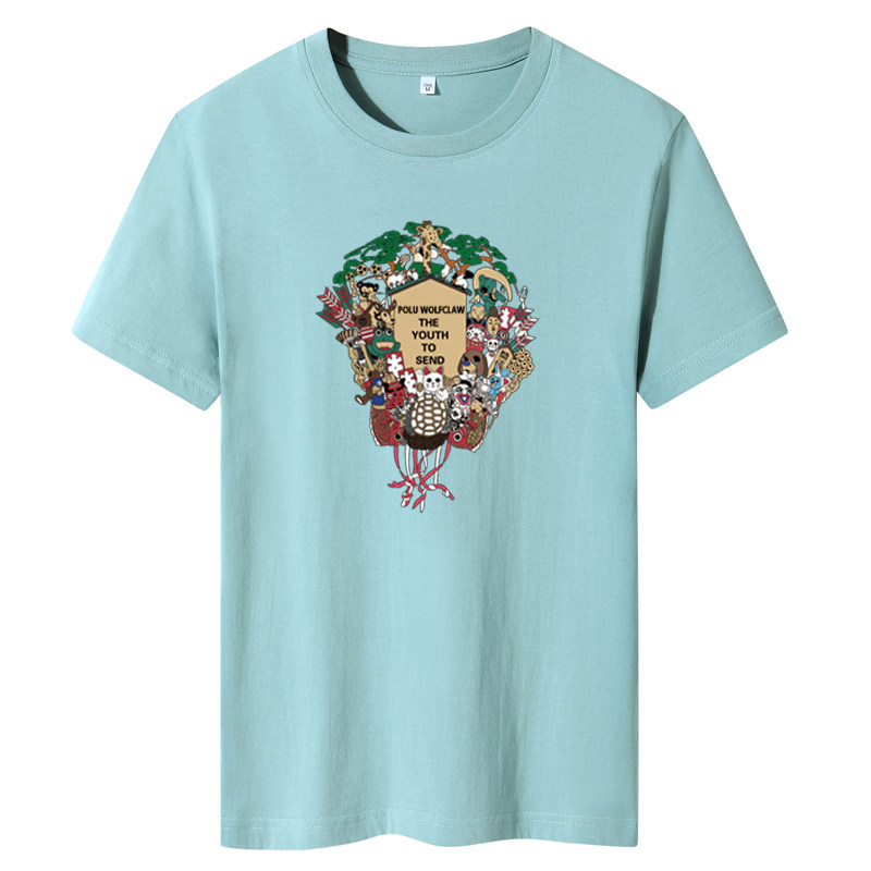夏季男士短袖t恤潮流潮牌韩版纯棉衣服2021新DT4691-招财猫-P15,男装T恤,星座1410（原1902A）