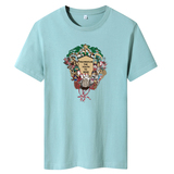 夏季男士短袖t恤潮流潮牌韩版纯棉衣服2021新DT4691-招财猫-P15，男装T恤，星座1410（原1902A）
