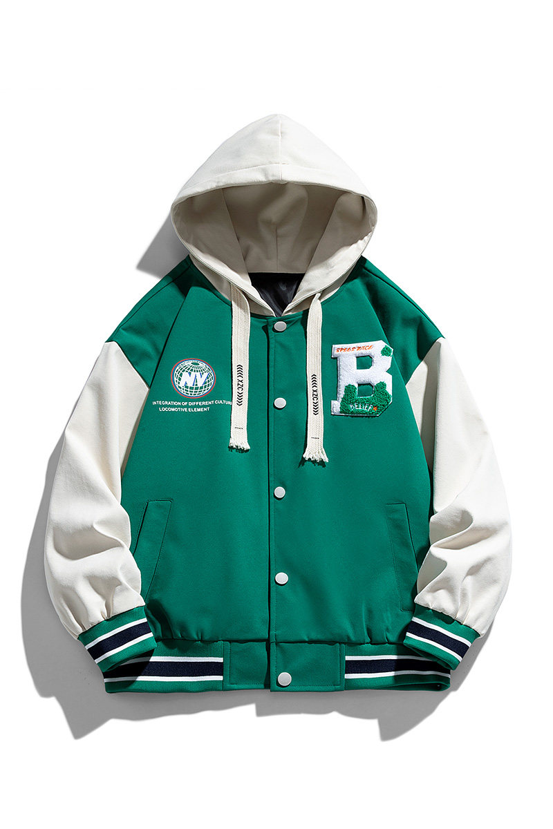 夹克男女同款宽松潮牌棉服外套带B字潮牌连帽棒球服棉衣JK2266P68,男装夹克,星座1410（原1902A）