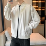 春秋季飞行服外套男美式复古宽松棒球领拼罗纹女飞行服夹克J88P67，男装夹克，星座1410（原1902A）