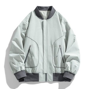 春秋季外套男新款潮流立领条纹夹克休闲百搭春装上衣服JK9588P60