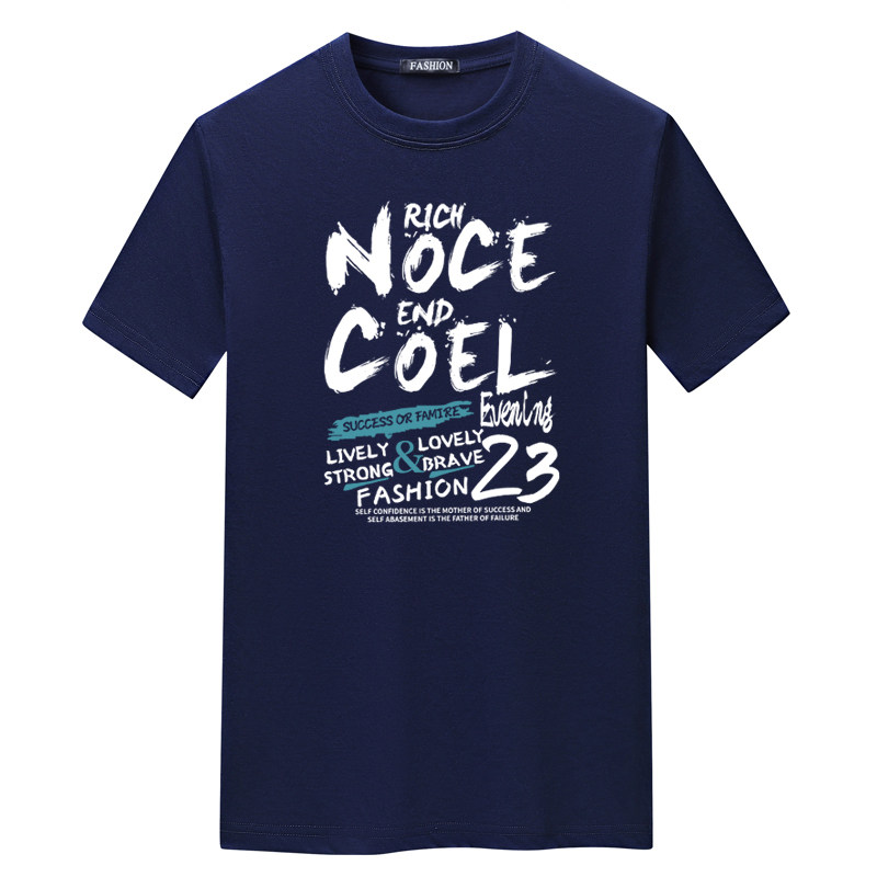 夏季男士短袖t恤青春宽松CVC60%棉新款男装DT3820-NOCE23蓝条-P15,男装T恤,星座1410（原1902A）