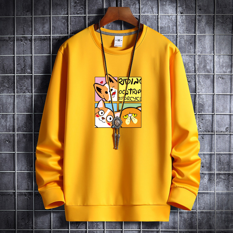 Men's qiuweiyi men's round neck Korean hip hop sports coat Hong Kong style top fashion four palace style