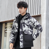 秋冬季情侣款连帽白鸭绒羽绒服男士短款青年学生外套YR7065P70，男装羽绒服，星座1410（原1902A）