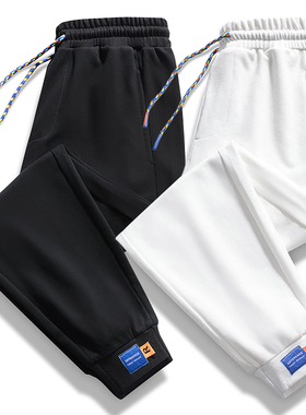 加绒厚仿棉男士宽松运动裤男束脚秋直筒阔腿休闲显瘦卫裤K2231P30