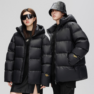 短款羽绒服90%绒冬季新款时尚宽松纯黑色情侣外套YR2399P220图片