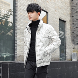 羽绒服男士2024新款秋冬季帅男士亮面印花立领男装外套YR8027P95，男装羽绒服，星座1902A（原星座1216）