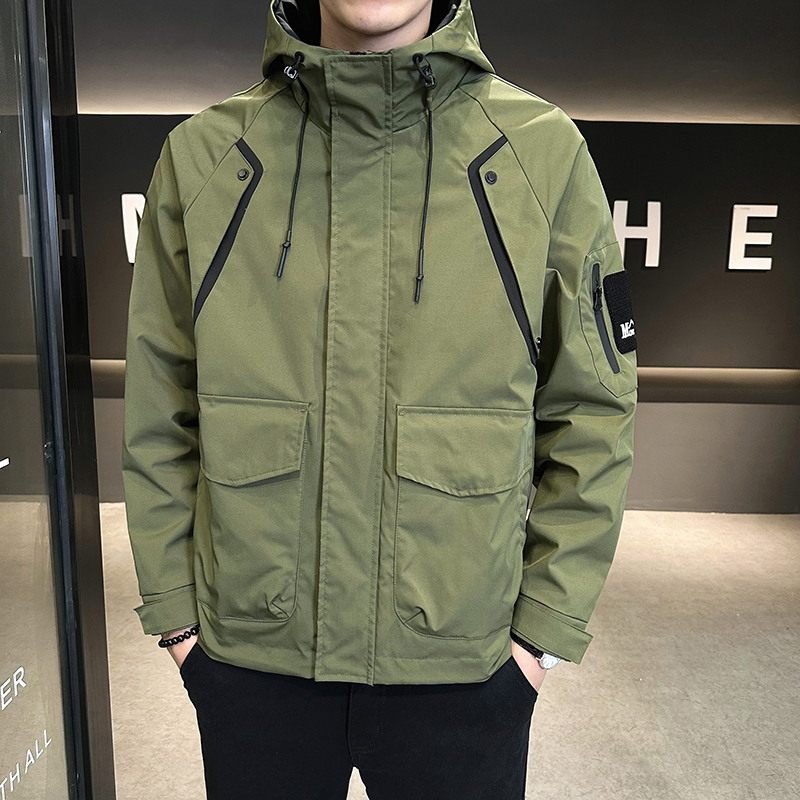 外套男士春秋季薄款上衣连帽工装新款潮牌工装夹克男装 JK9189P95图片