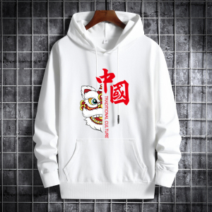 厂家直销秋季卫衣男连帽韩版嘻哈ins港风休闲卫衣中国醒狮卫衣P40图片