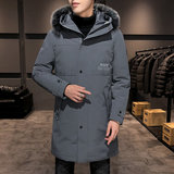 2024冬季羽绒服中长款连帽大毛领男士加厚白鸭绒外套YR19666P160，男装羽绒服，星座1902A（原星座1216）