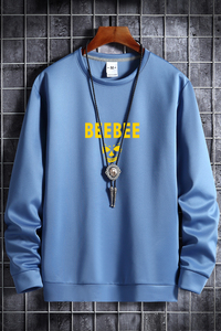 秋卫衣男圆领韩版嘻哈运动外套ins港风上衣潮WY9090-BEEBEE-P25图片