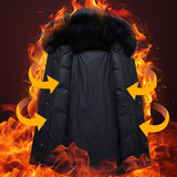 冬款公版中长款白鸭绒抗寒户外情侣款连帽羽绒服外套YR919-1P195，男装羽绒服，星座1410（原1902A）