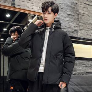 2021新款羽绒服男连帽短款休闲光板可压花羽绒外套男 YR8803图片