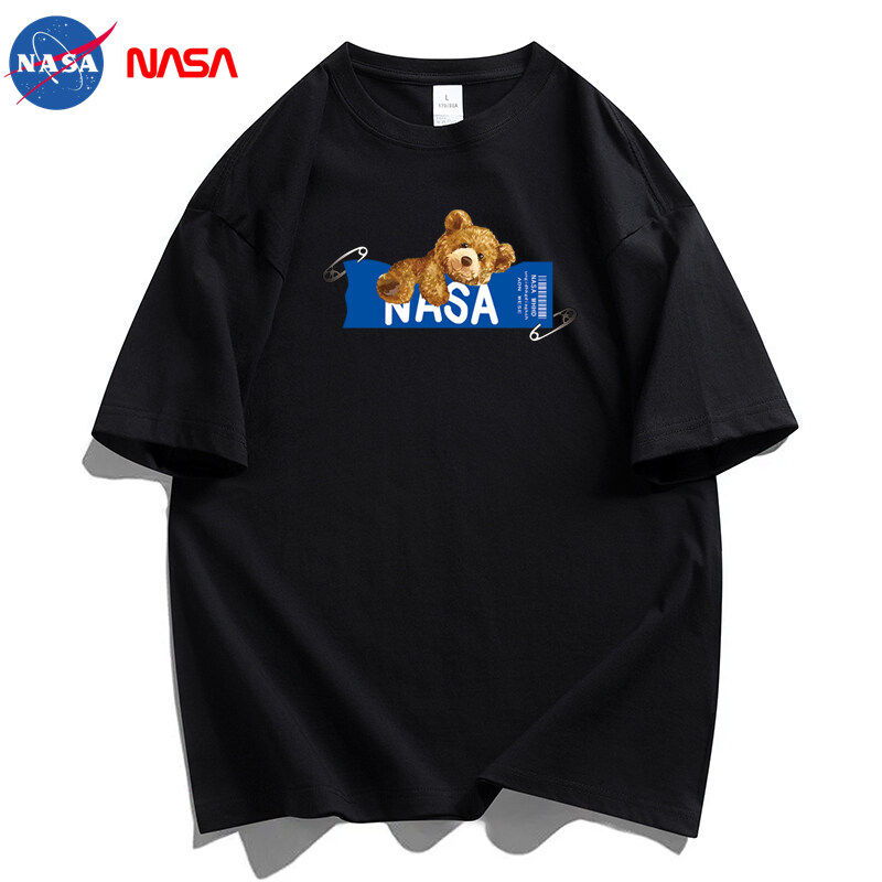 NASA夏季新款半边熊男T恤印花百搭港风简约短袖男潮NS09半边熊P20,男装T恤,星座1410（原1902A）