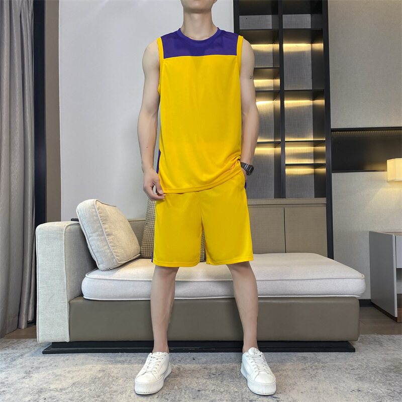 夏男款冰丝速干运动篮球套装青少年无袖背心训练服定制TZ3342P35，男装背心/马甲，星座1410（原1902A）