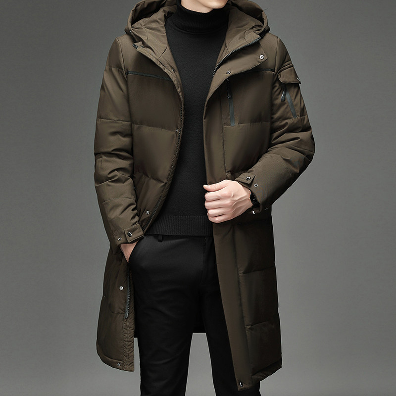 中老年户外羽绒服男外套新工作服装爸爸装长款过膝加厚YR866P100,男装羽绒服,星座1410（原1902A）