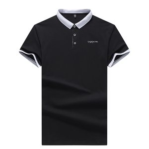 夏季短袖T恤男潮牌纯棉休闲翻领短袖POLO衫logo印花刺绣 PL125P22图片