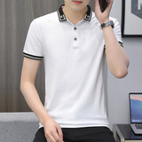 纯棉短袖POLO衫男百搭潮牌纯色POLO夏季新款2022PL210P30，男装T恤，星座1410（原1902A）