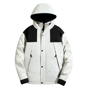 新款拼色连帽羽绒服男女户外防风防水保暖冲锋衣外套 YR2582P120图片