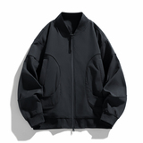 夹克外套男春秋纯色棒球领冲锋上衣痞帅高级感休闲运动服JK218P70，男装夹克，星座1410（原1902A）