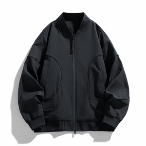 夹克外套男春秋纯色棒球领冲锋上衣痞帅高级感休闲运动服JK218P70图片