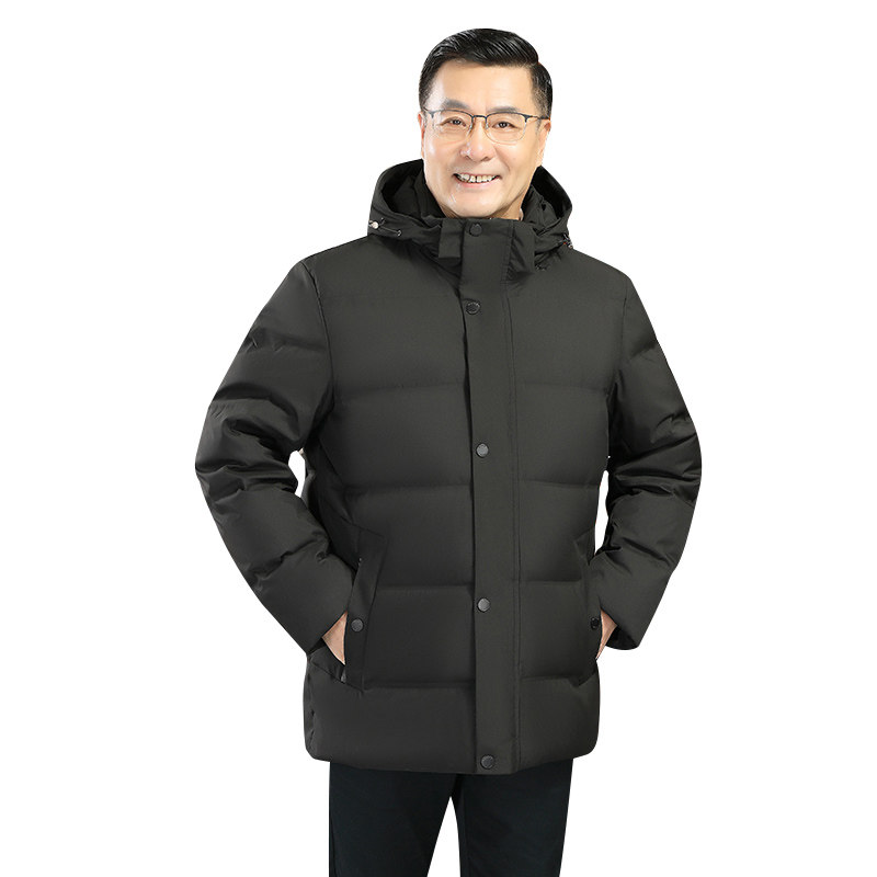 中老年羽绒服男短款连帽外套冬季保暖上衣白鸭绒爸爸装YR6808P120,男装羽绒服,星座1410（原1902A）