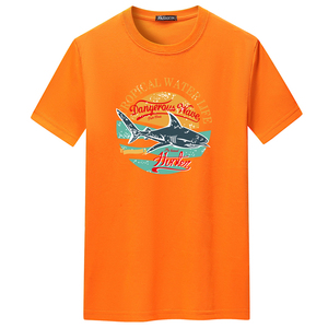 夏季短袖t恤潮流宽松CVC60%棉衣服新款男装DT3581-热带生物-P15图片