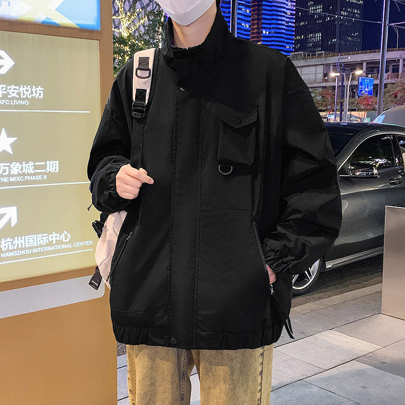 潮情侣男户外登山夹克日系休闲纯色女夹克防水防风外套JK7902P65,男装夹克,星座1410（原1902A）