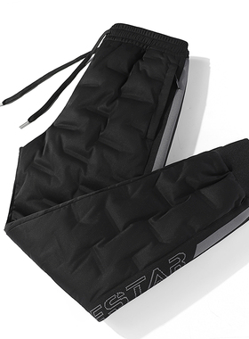 秋冬羽绒服男休闲裤男运动裤男女可印可绣80白鸭绒户外K60637P100