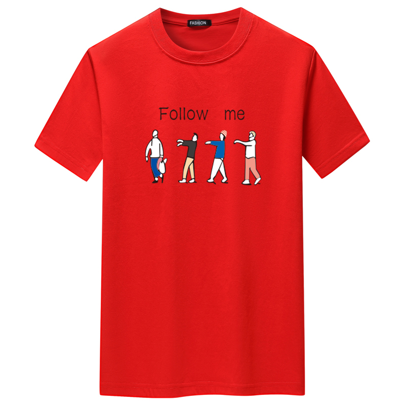 夏季短袖t恤潮流宽松CVC60%棉衣服新款男装DT3645-FOLLOWME-P15,男装棉衣,星座1410（原1902A）