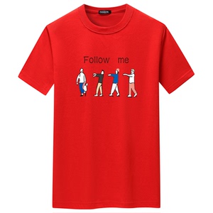 夏季短袖t恤潮流宽松CVC60%棉衣服新款男装DT3645-FOLLOW ME-P15图片