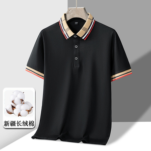 新款纯棉短袖POLO衫男 百搭休闲纯色翻领T恤 冰瓷棉 PL316P30图片
