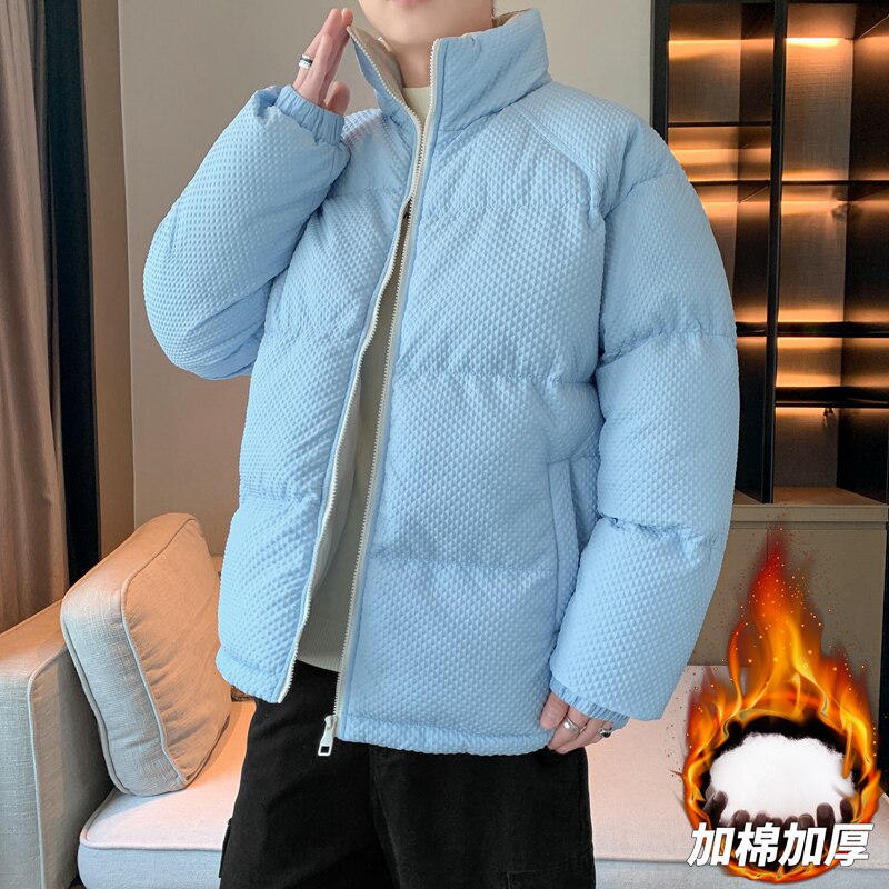 立领颗粒棉服男女冬季防风加绒加厚棉衣情侣加厚棉袄外套MY812P60图片