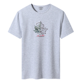 夏季新款男士短袖T恤青春韩版宽松修身莱卡棉DT5036-黑白枫叶-P20，男装T恤，星座1410（原1902A）