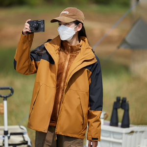 秋冬男女夹克户外三合一情侣冲锋衣可拆卸两件套登山服CF2308P100图片