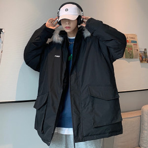 冬装加厚宽松连帽情侣羽绒服男士90绒带帽男女同款 YR9857P115图片