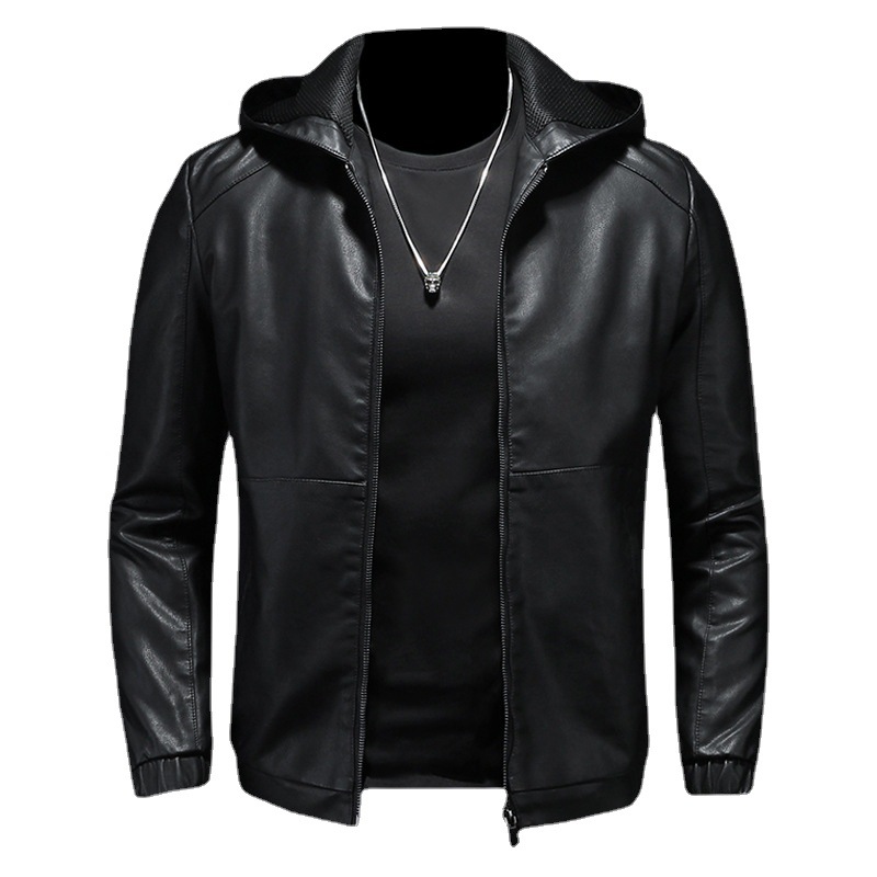 跨境外贸男士外套春秋款皮衣夹克男装PU皮机车服连帽皮衣PY609P68,男装夹克,星座1410（原1902A）