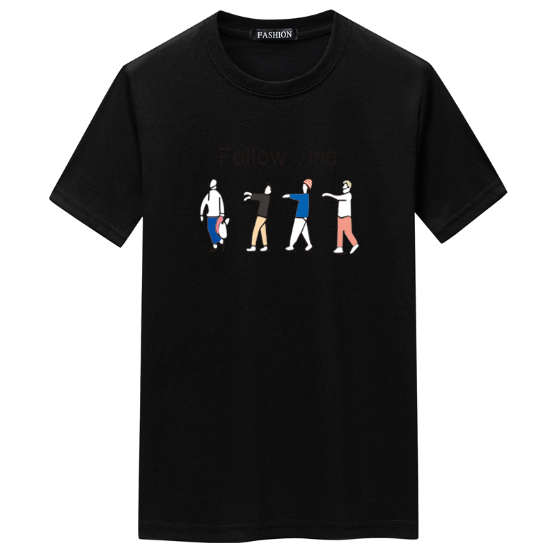 夏季短袖t恤潮流宽松CVC60%棉衣服新款男装DT3645-FOLLOW ME-P15图片