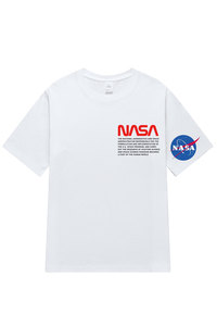 NASA夏季新款英文字母男T恤印花百搭港风简约短袖男潮NS37P20图片