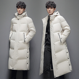 过膝长款羽绒服冬季208青年连帽零下防寒加厚保暖外套YR288-P140，男装羽绒服，星座1410（原1902A）