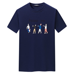 夏季短袖t恤潮流宽松CVC60%棉衣服新款男装DT3645-FOLLOW ME-P15图片