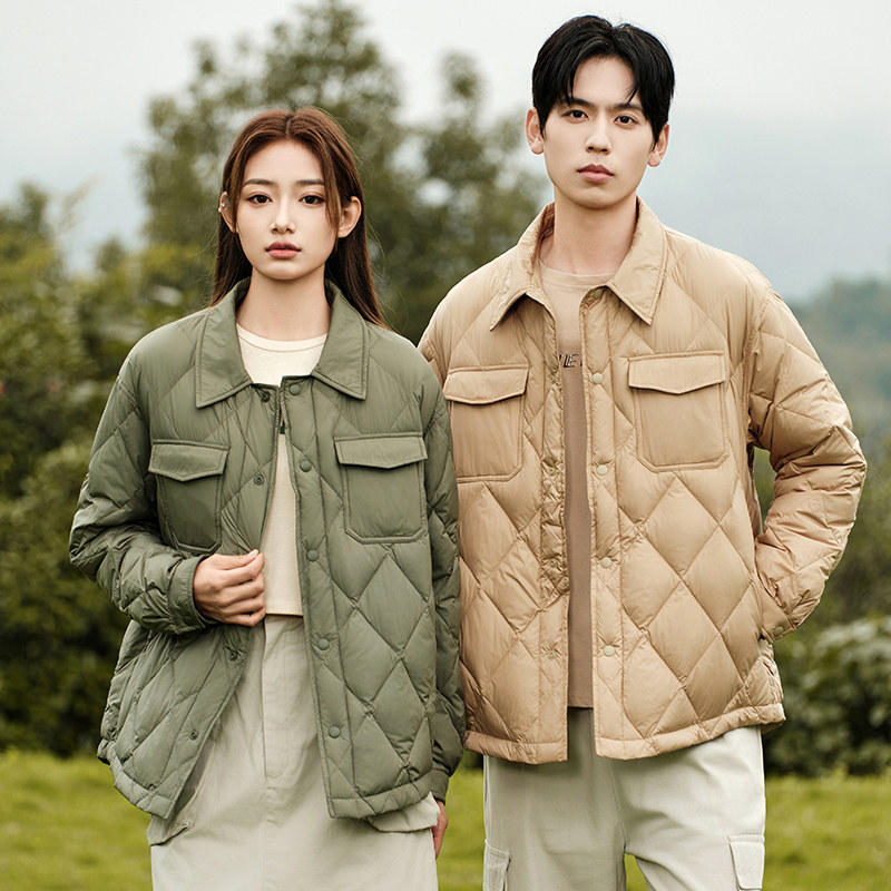 2024羽绒服男女同款宽短款翻领情侣上衣外套90%白鸭绒YR2310P160,男装羽绒服,星座1410（原1902A）
