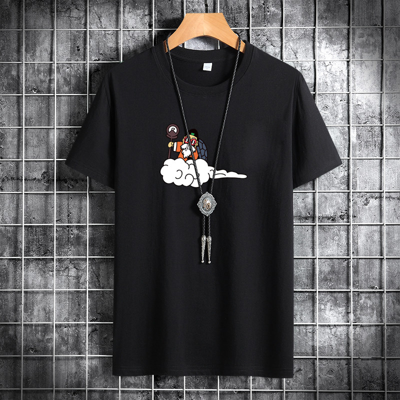 夏季男士短袖t恤潮流青春宽松纯棉衣服新款男装DT4812-龟仙人-P15,男装T恤,星座1410（原1902A）
